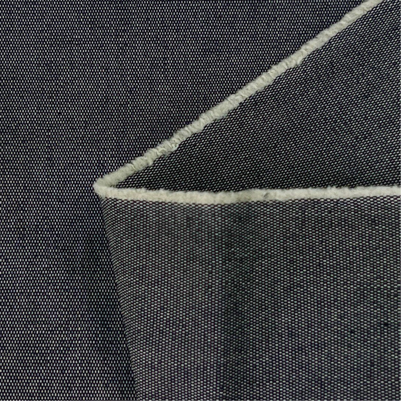 Dark Indigo Chambray Weave Cotton, 9 oz., 1/4 yard