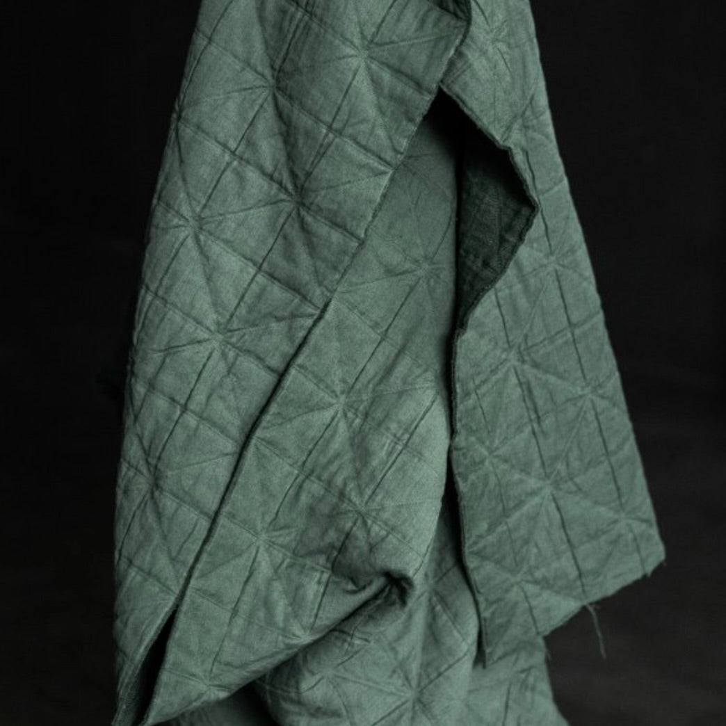 Merchant &amp; Mills, Viridian Quilted Jacquard Cotton, 1/4 yard