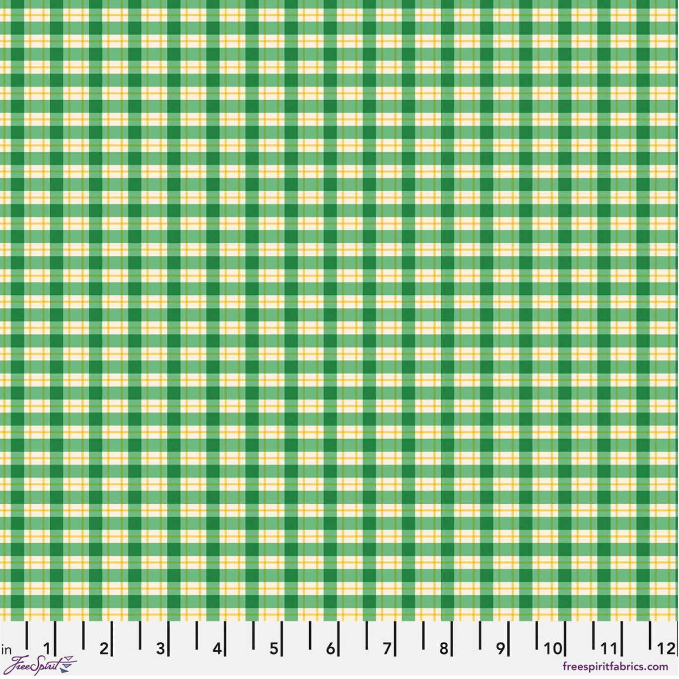 Stannie &amp; Lloyd by August Ellery, Chaperones Gingham, Basil , 1/4 yard