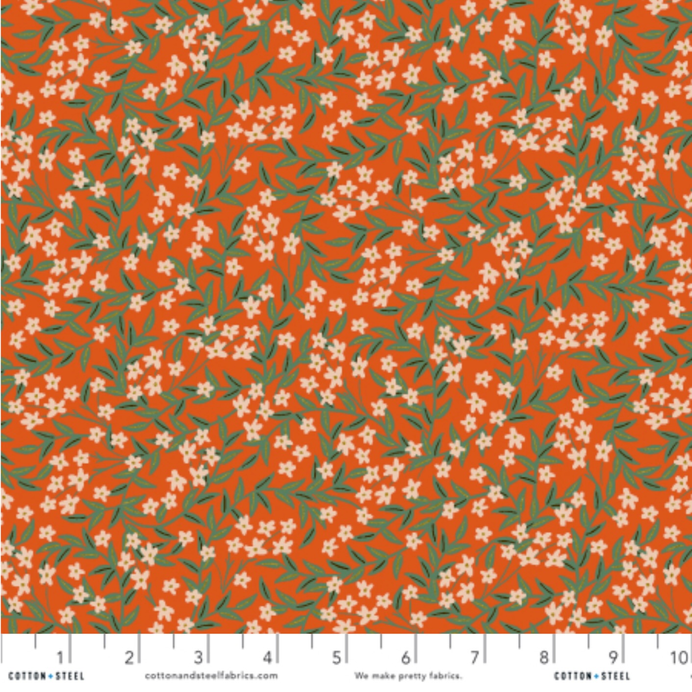 Rifle Paper Co. Bramble - Daphne - Red Metallic Fabric, 1/4 yard