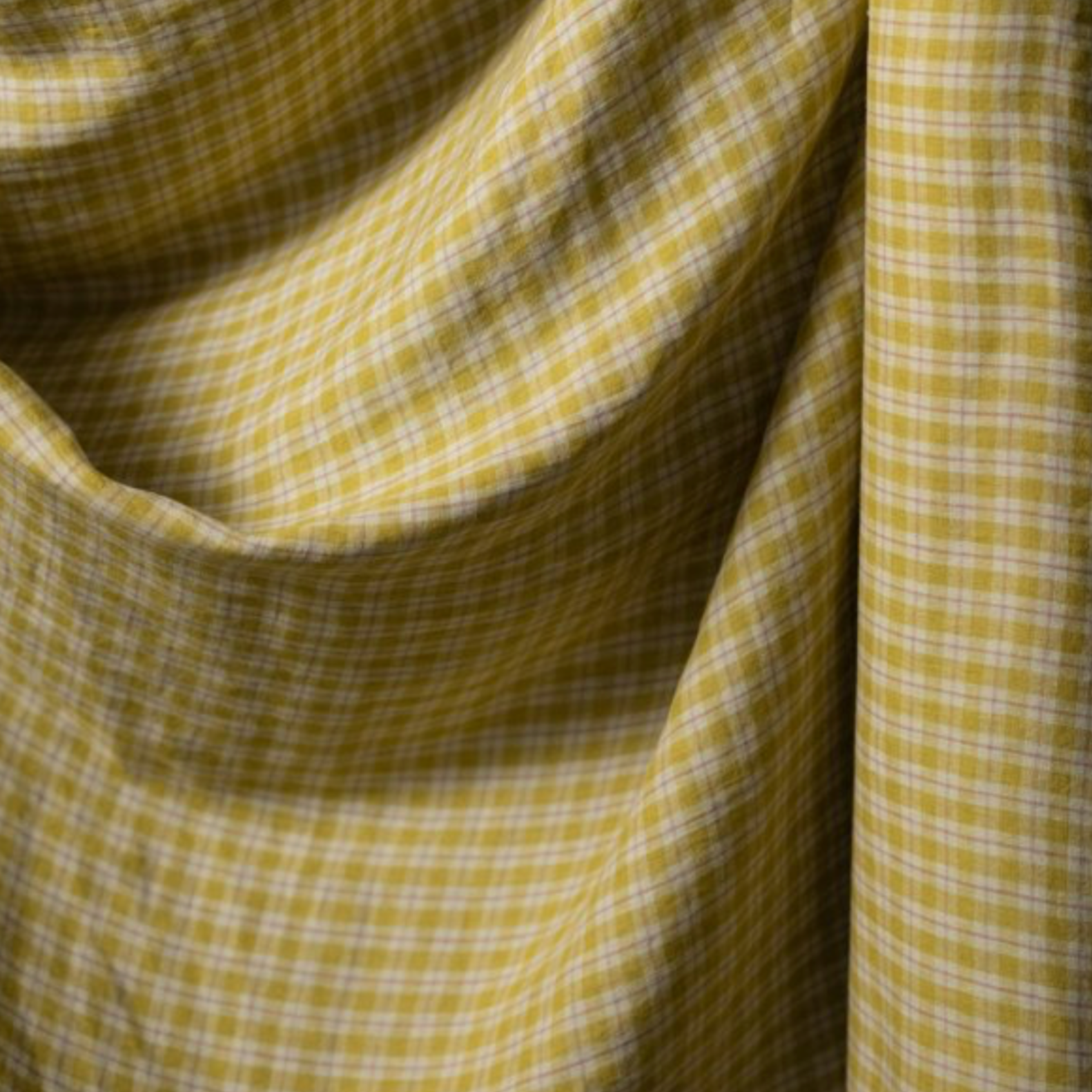 Merchant &amp; Mills, European Laundered Linen, "Daffodilly" yellow  Check, 1/4 yard
