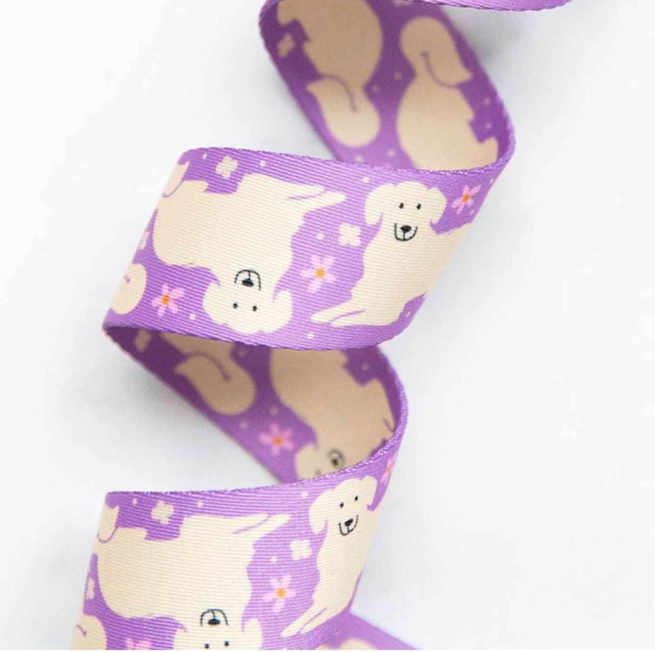 Ruby Star, 1.5" Webbing Golden Pup Purple , 1 /4 yard