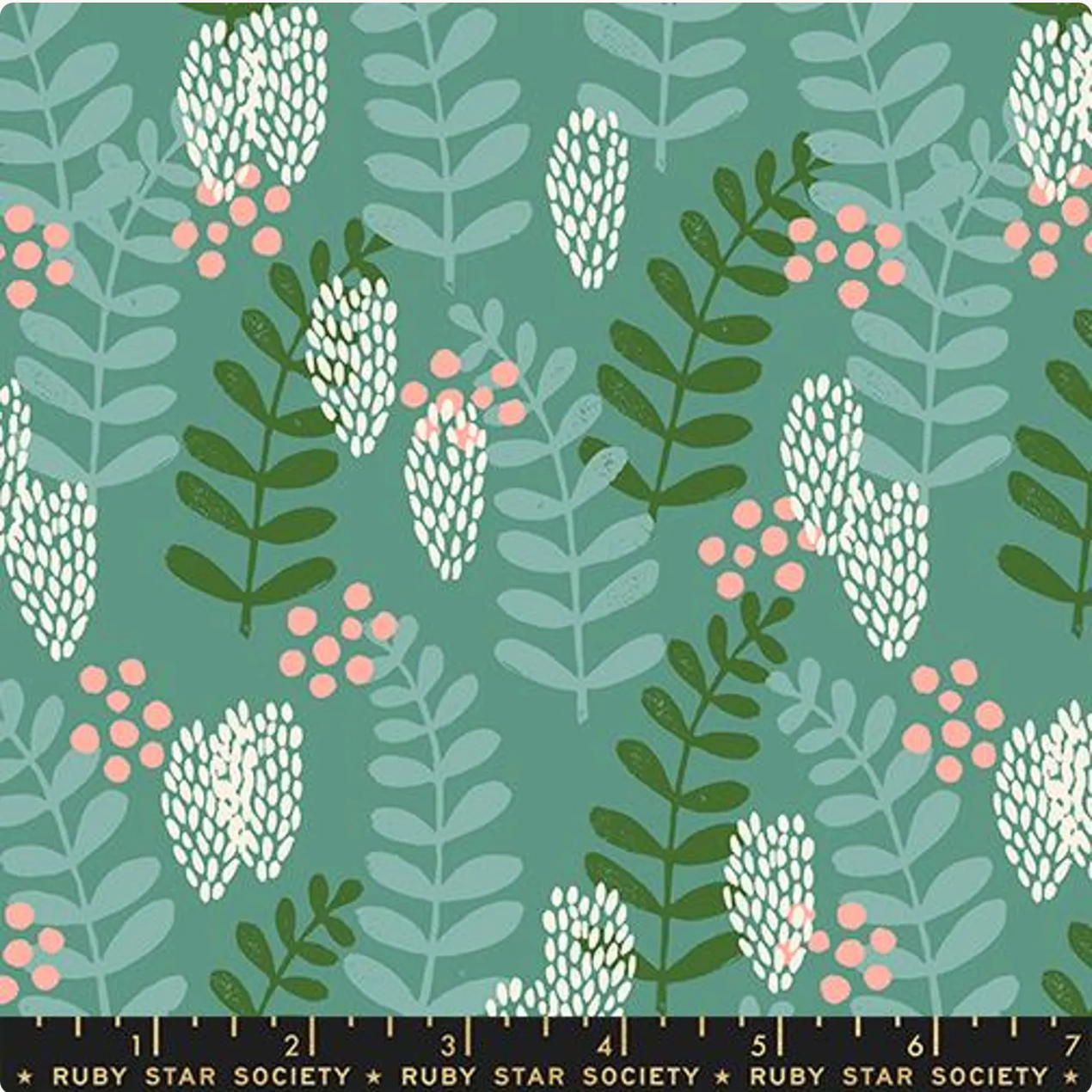 Remnant 826, Ruby Star, Reimagined Landscapes, Fern Dell, Cotton Fabric, 2.25 yard bolt end