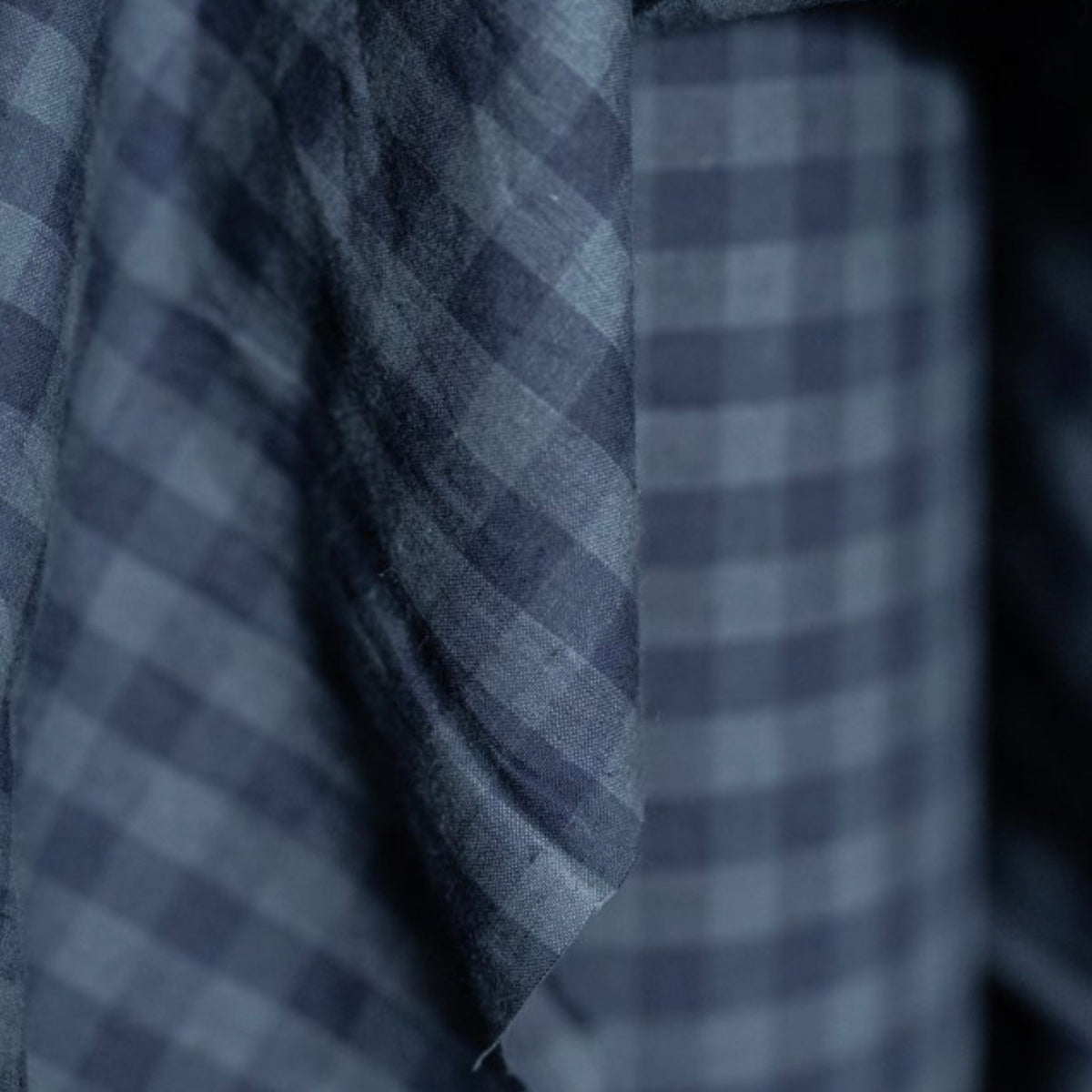 Merchant &amp; Mills, "Uniform Blues" Organic Cotton/Linen Check, 1/4 yard