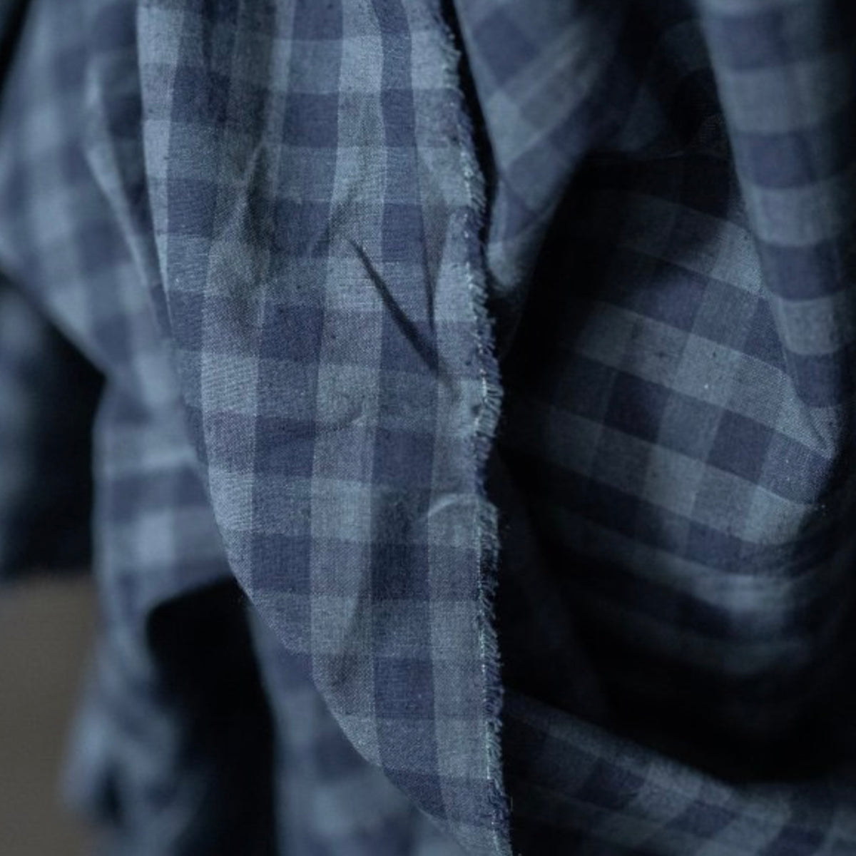 Merchant &amp; Mills, "Uniform Blues" Organic Cotton/Linen Check, 1/4 yard