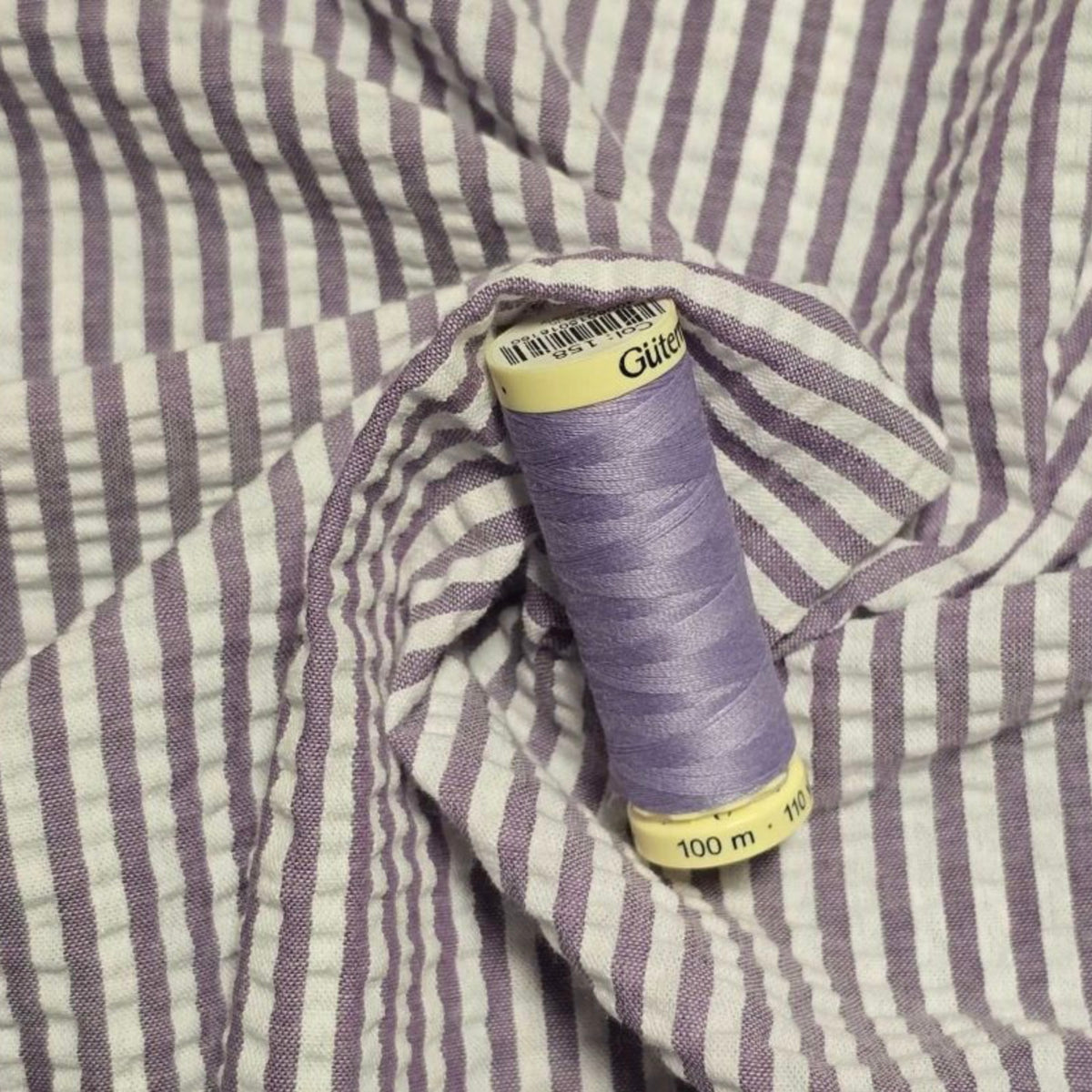 Designer Deadstock, Seersucker Gingham or Stripe, Multiple Colorways,  1/4 yard
