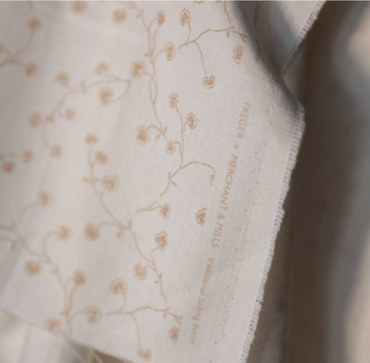 Faeger + Merchant &amp; Mills, "Butter", Traditional Ticking, 1/4 yard