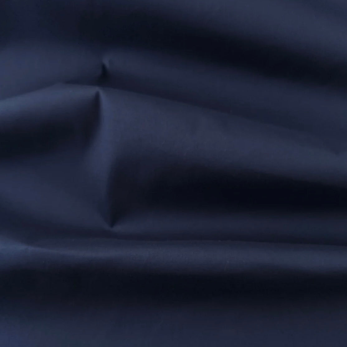 Designer Deadstock, Indigo Poplin Shirting, 1/4 yard