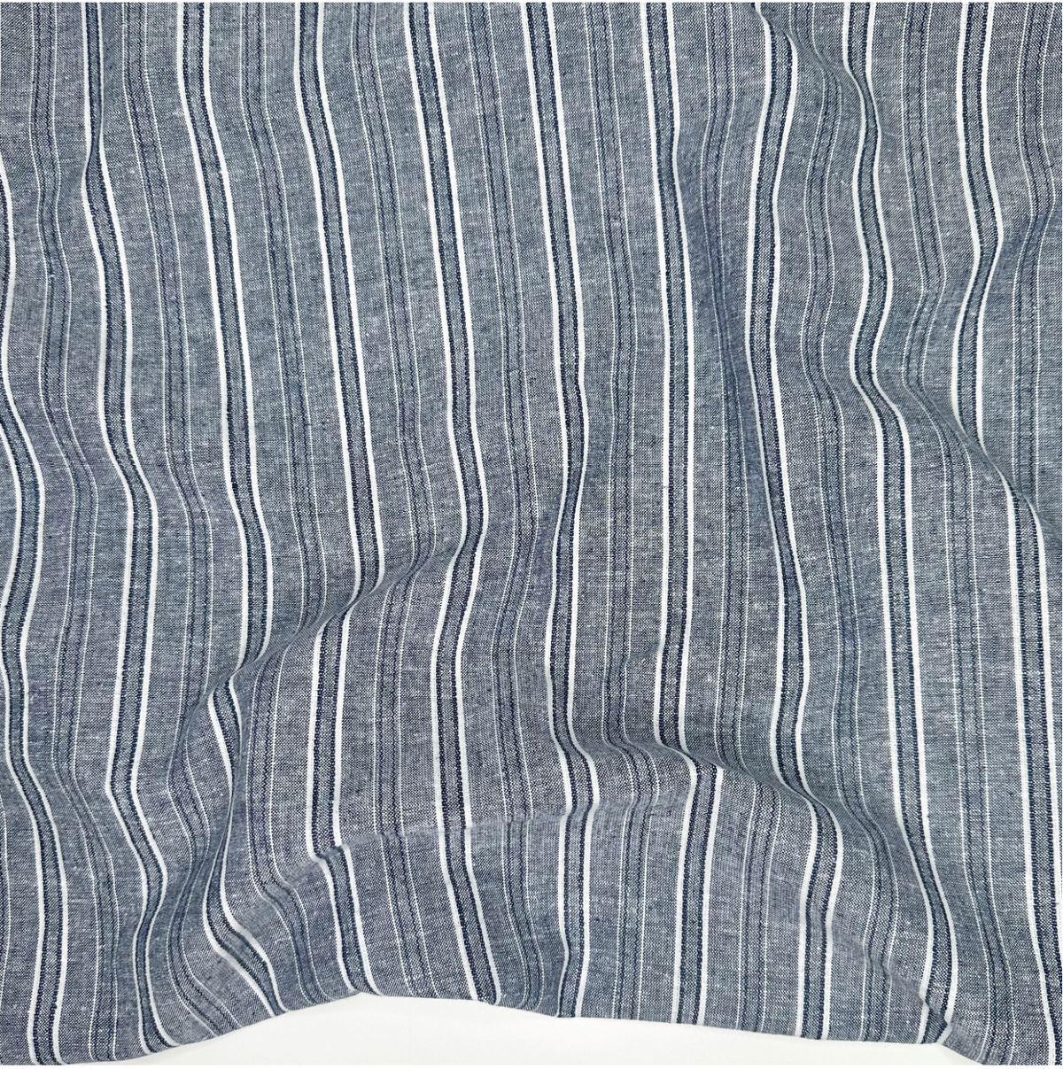 Variegated Stripe Linen Blend, Indigo, 1/4 yard
