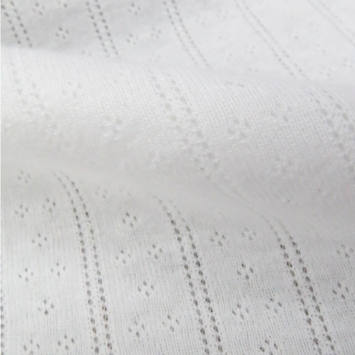 Designer Deadstock Striped Pointelle Knit, White or Red, 1/4 yard