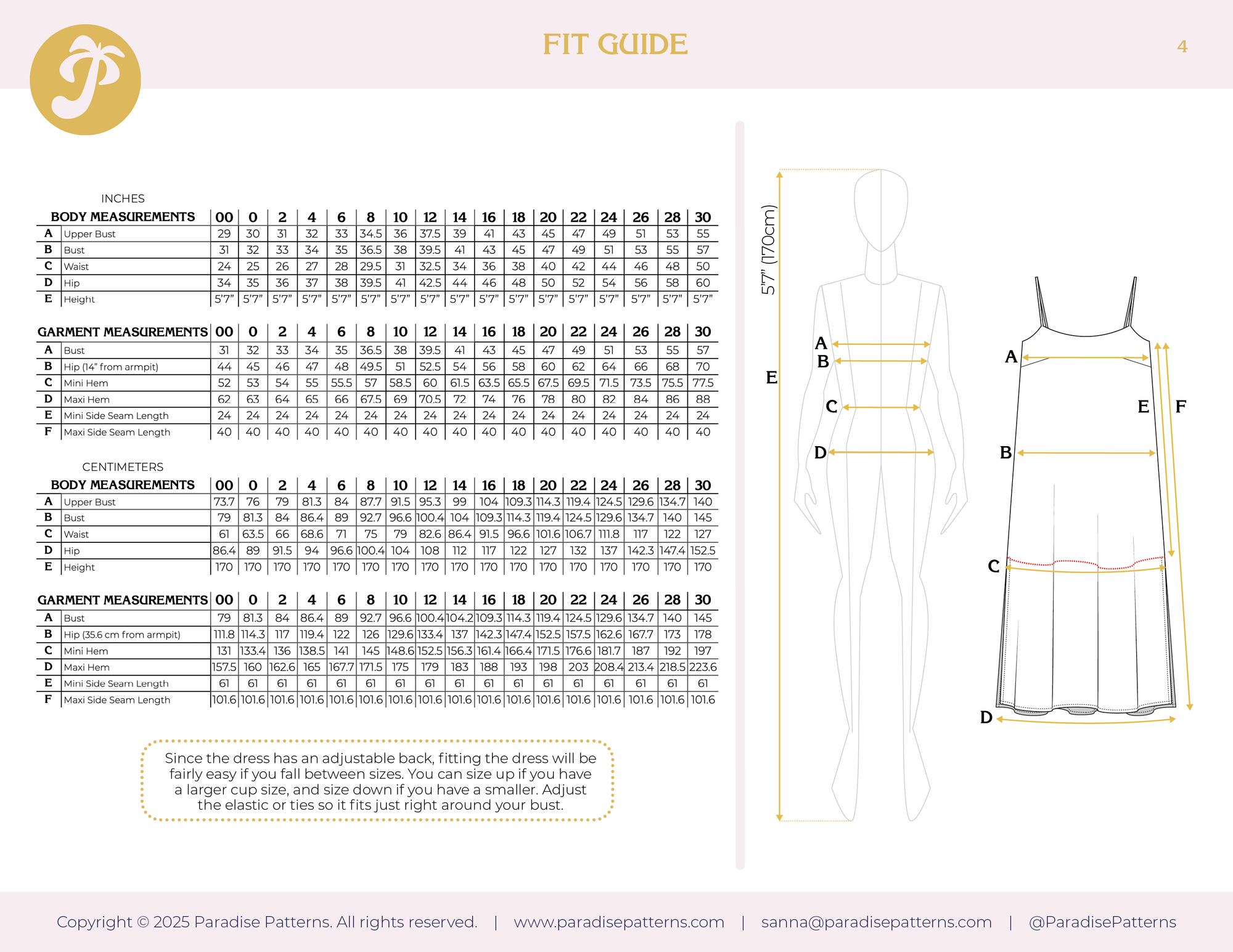 Paradise Patterns, Solig Dress PDF Pattern