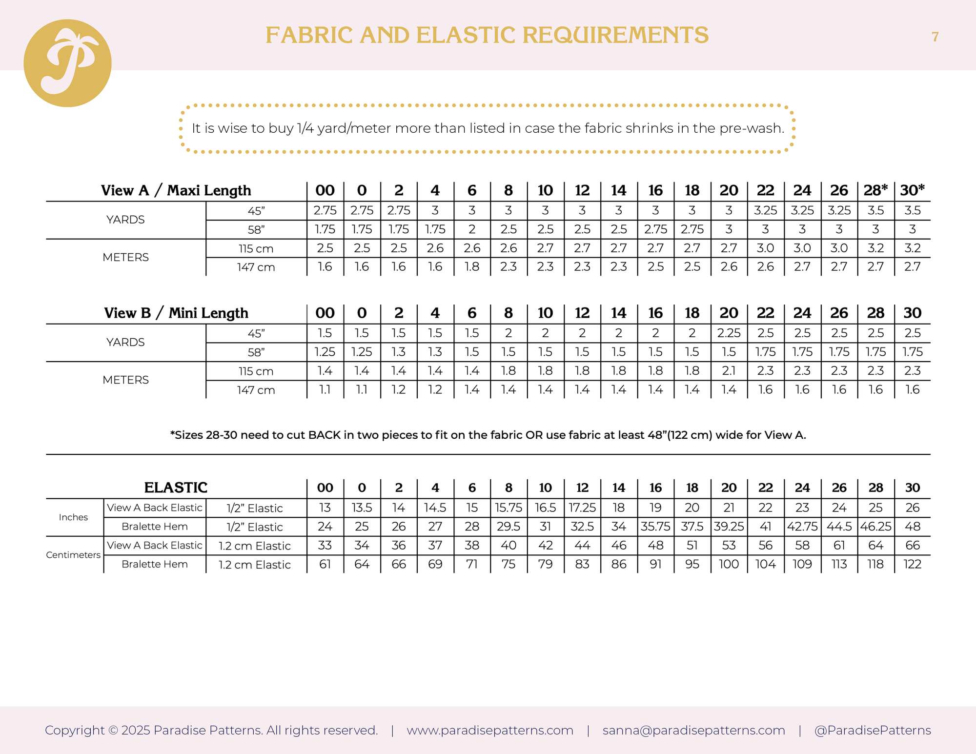 Paradise Patterns, Solig Dress PDF Pattern