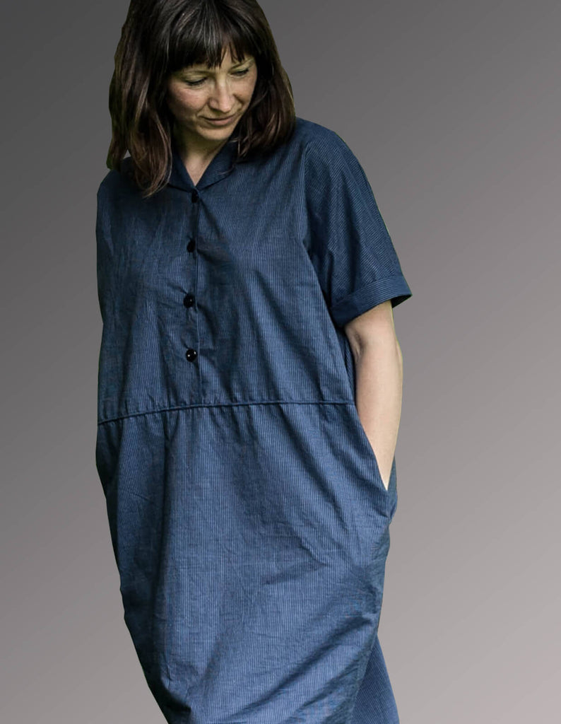 The Maker's Atelier, The Flip Collar Shirt Dress PDF Pattern, with or without printing
