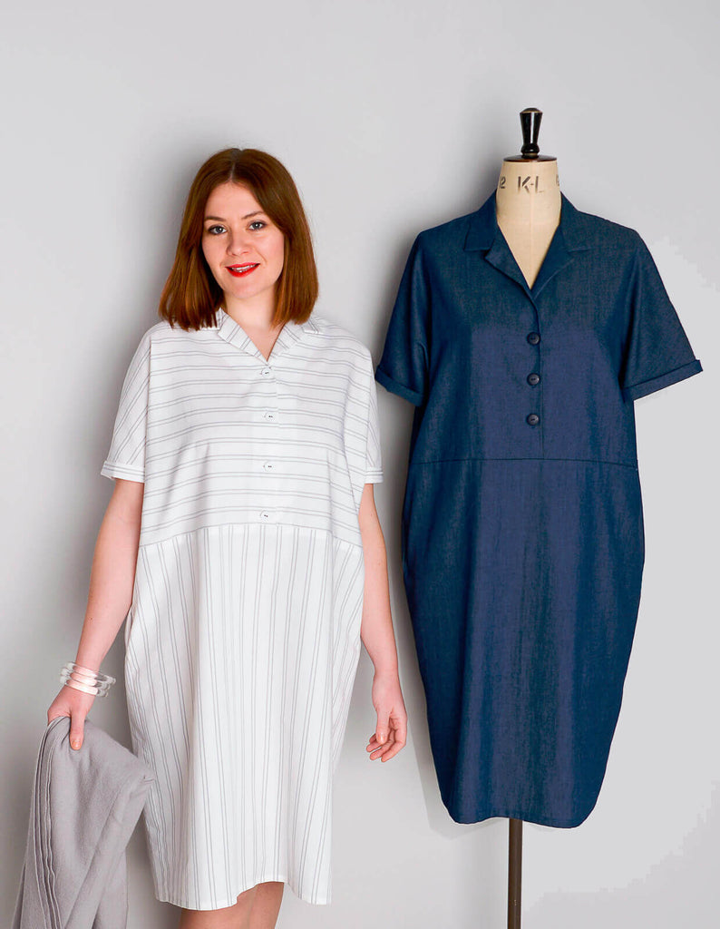 The Maker's Atelier, The Flip Collar Shirt Dress PDF Pattern, with or without printing