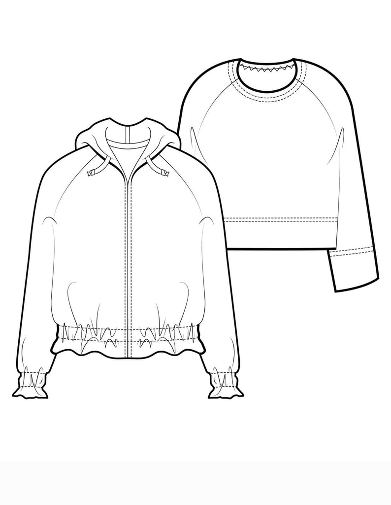 The Maker's Atelier, Two Contemporary Sweatshirts PDF Pattern, with or without printing