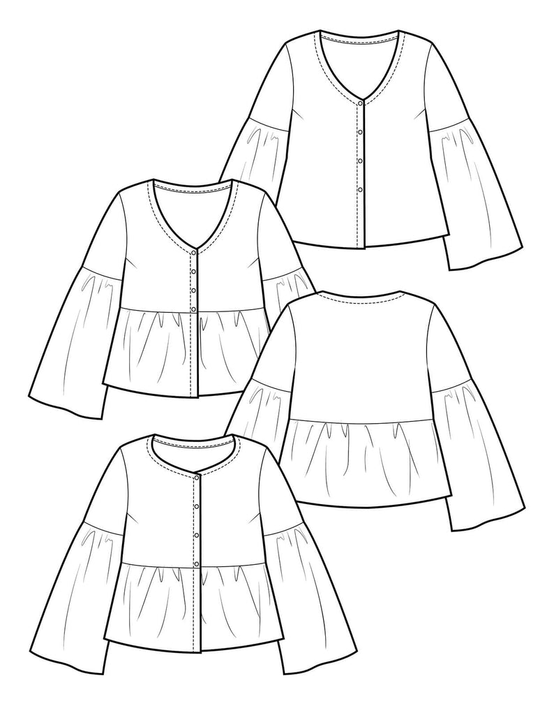 The Maker's Atelier, The Tiered Blouse PDF Pattern, with or without printing