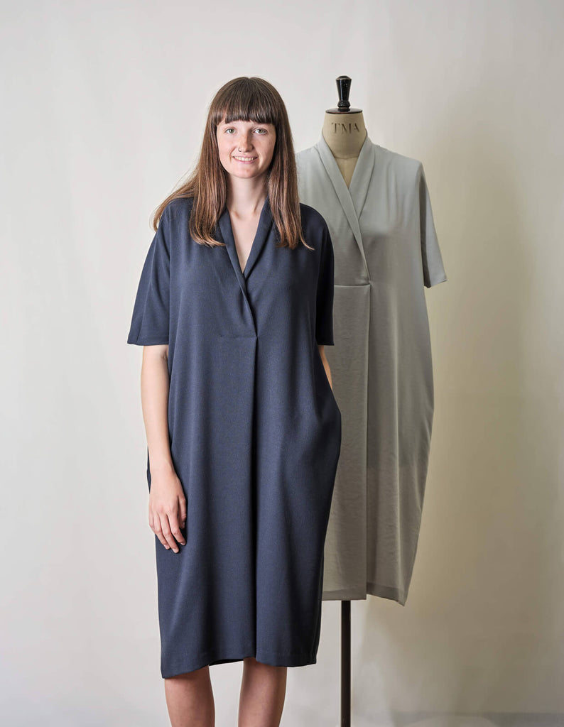 The Maker's Atelier, The Shawl Collar Dress PDF Pattern, with or without printing