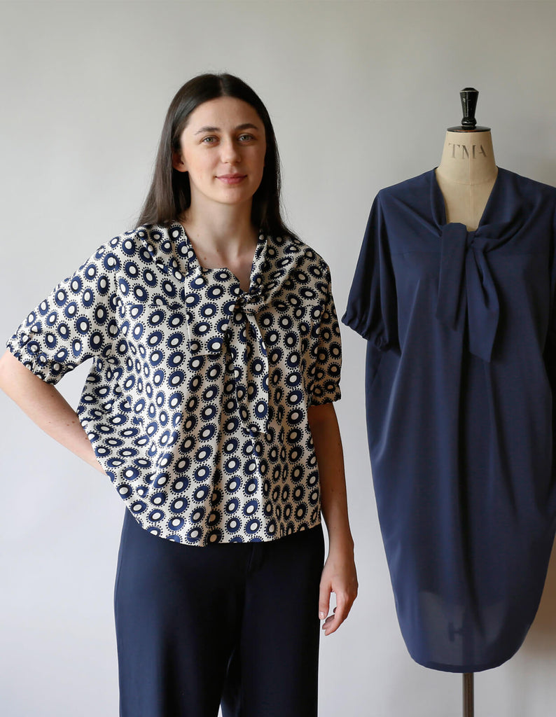 The Maker's Atelier, The Tie Blouse and Dress PDF Pattern, with or without printing