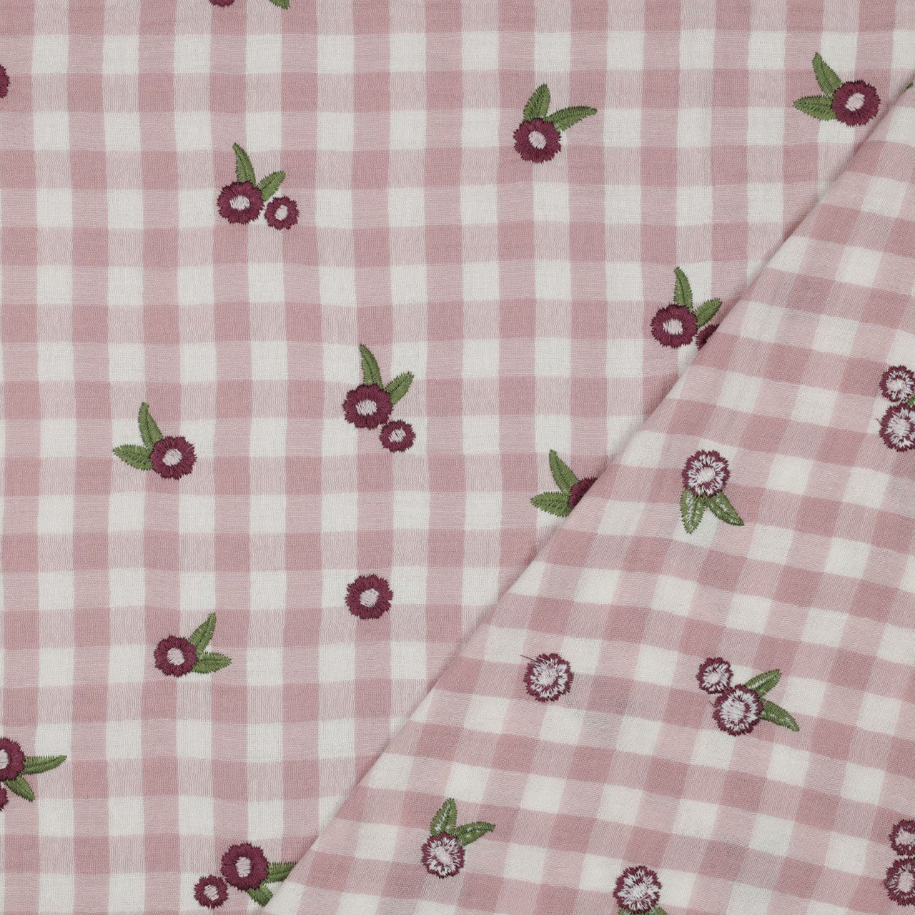 Verhees, Daisy Gingham Double Gauze, 1/4 yard