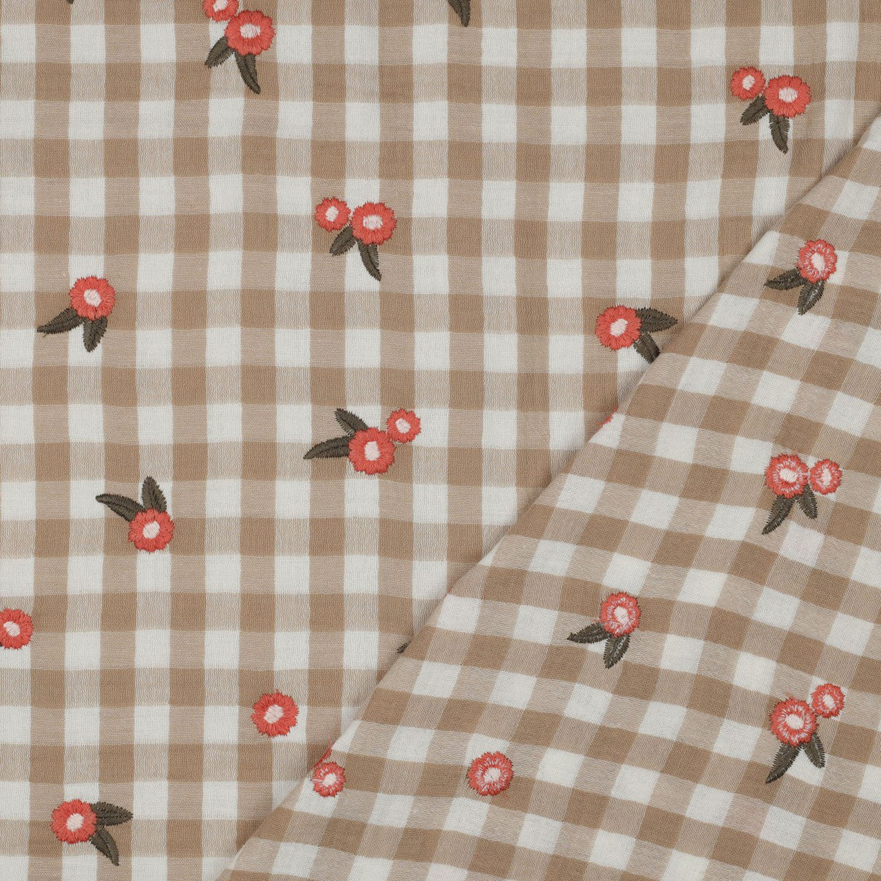 Verhees, Daisy Gingham Double Gauze, 1/4 yard