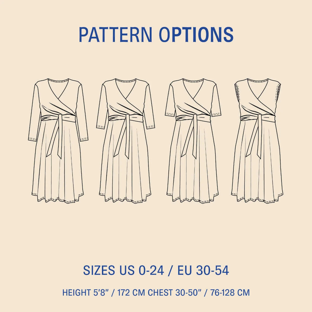 Wardrobe By Me, Wanda Wrap Dress PDF Pattern