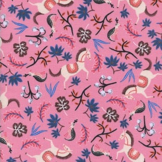 Rifle Paper Co., Les Fleurs - Carousel - Pink Fabric,  1/4 yard
