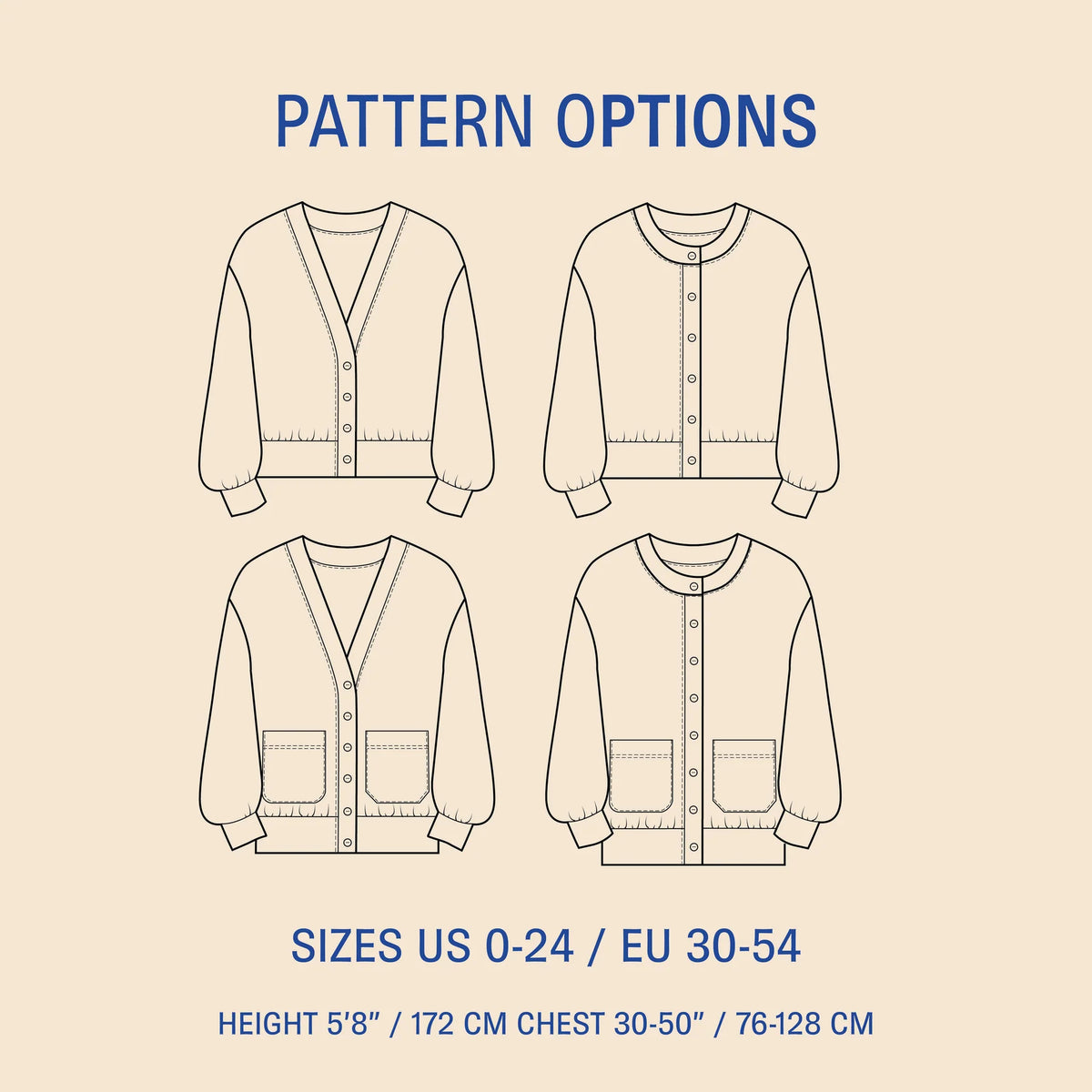 Wardrobe by Me, Balloon Cardigan PDF Pattern