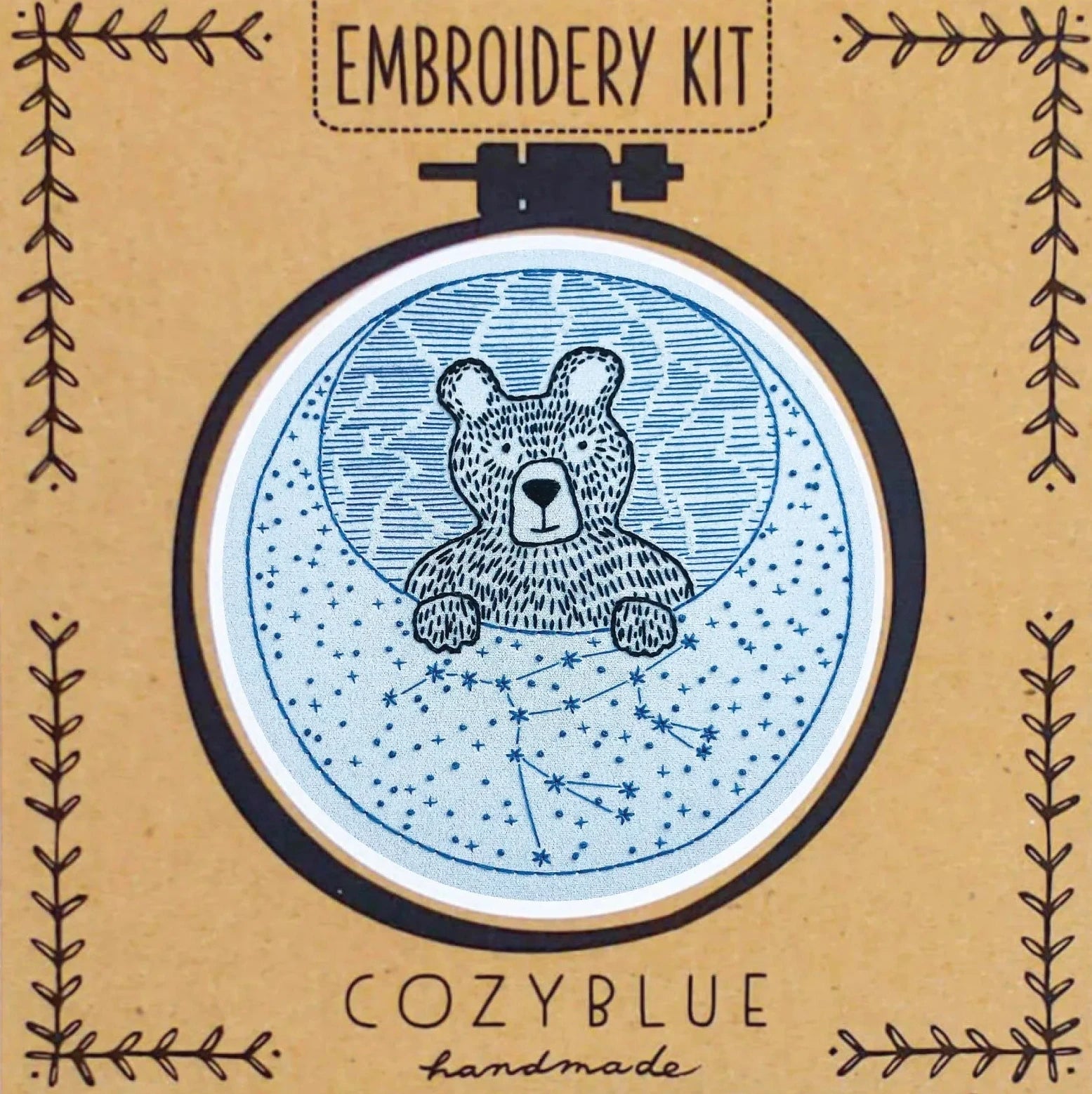 Cozy Blue Embroidery Kits, assorted designs