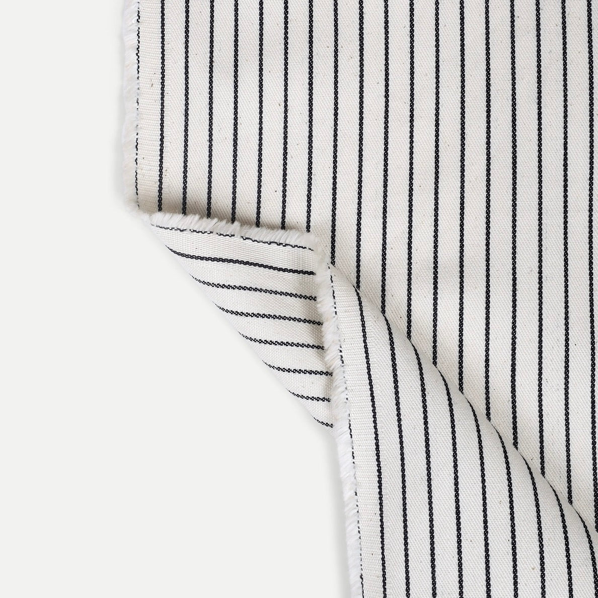 Atelier Brunette, Off White Denim Stripe, Deep Night, 1/4 yard