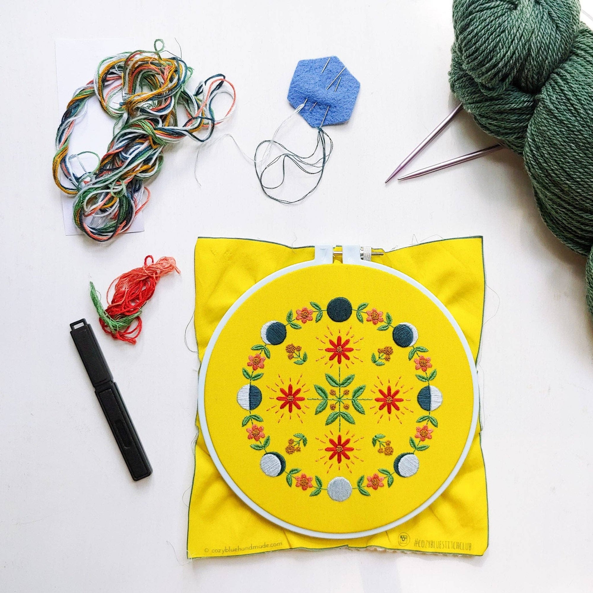 Moon flow embroidery kit