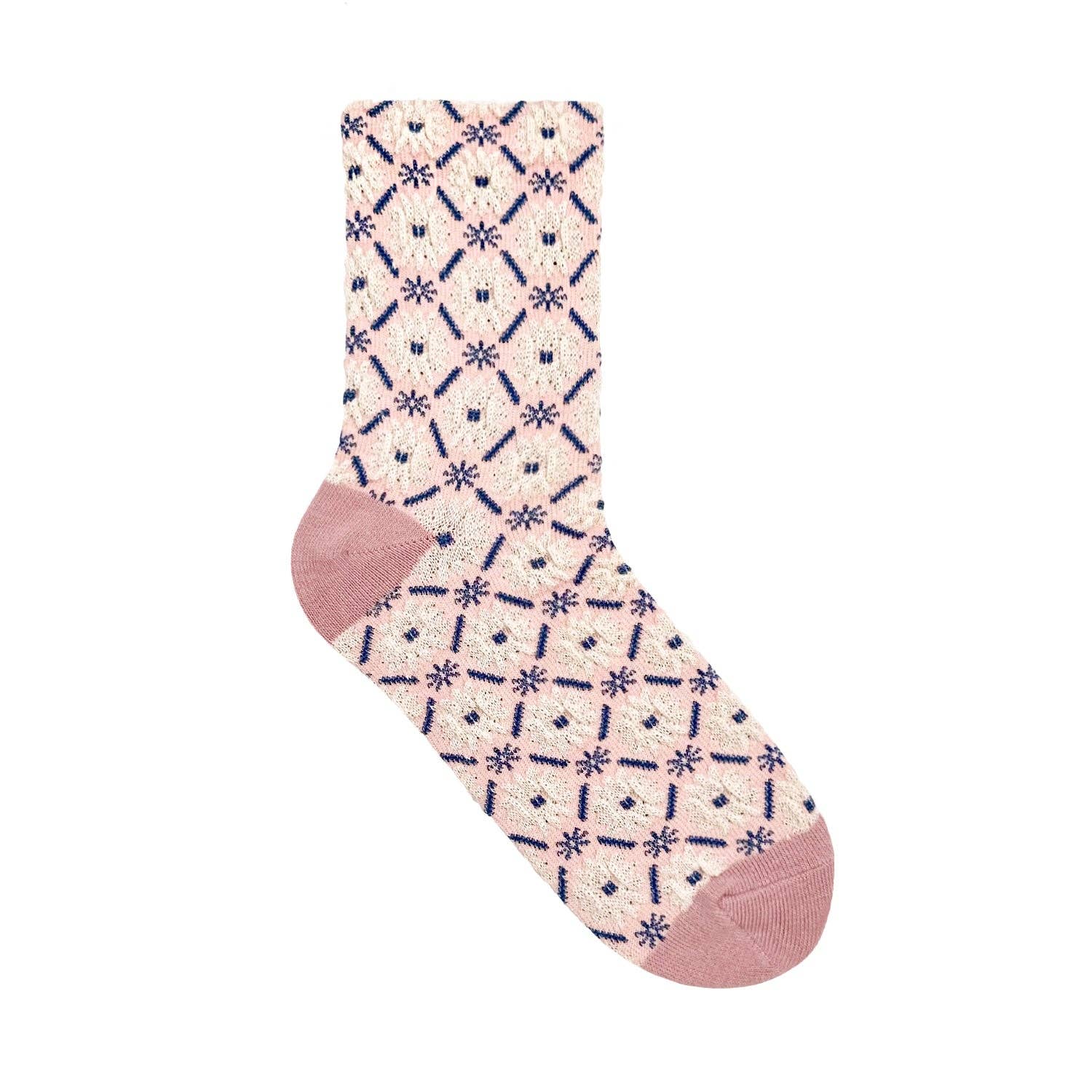 Women&#39;s Crew Vintage Flower Socks, mauve
