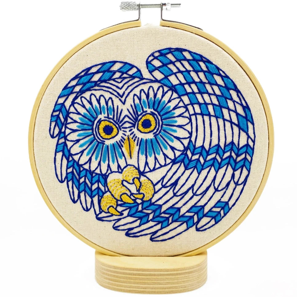 Hook Line and Tinker Embroidery Kits, Boreal Owl