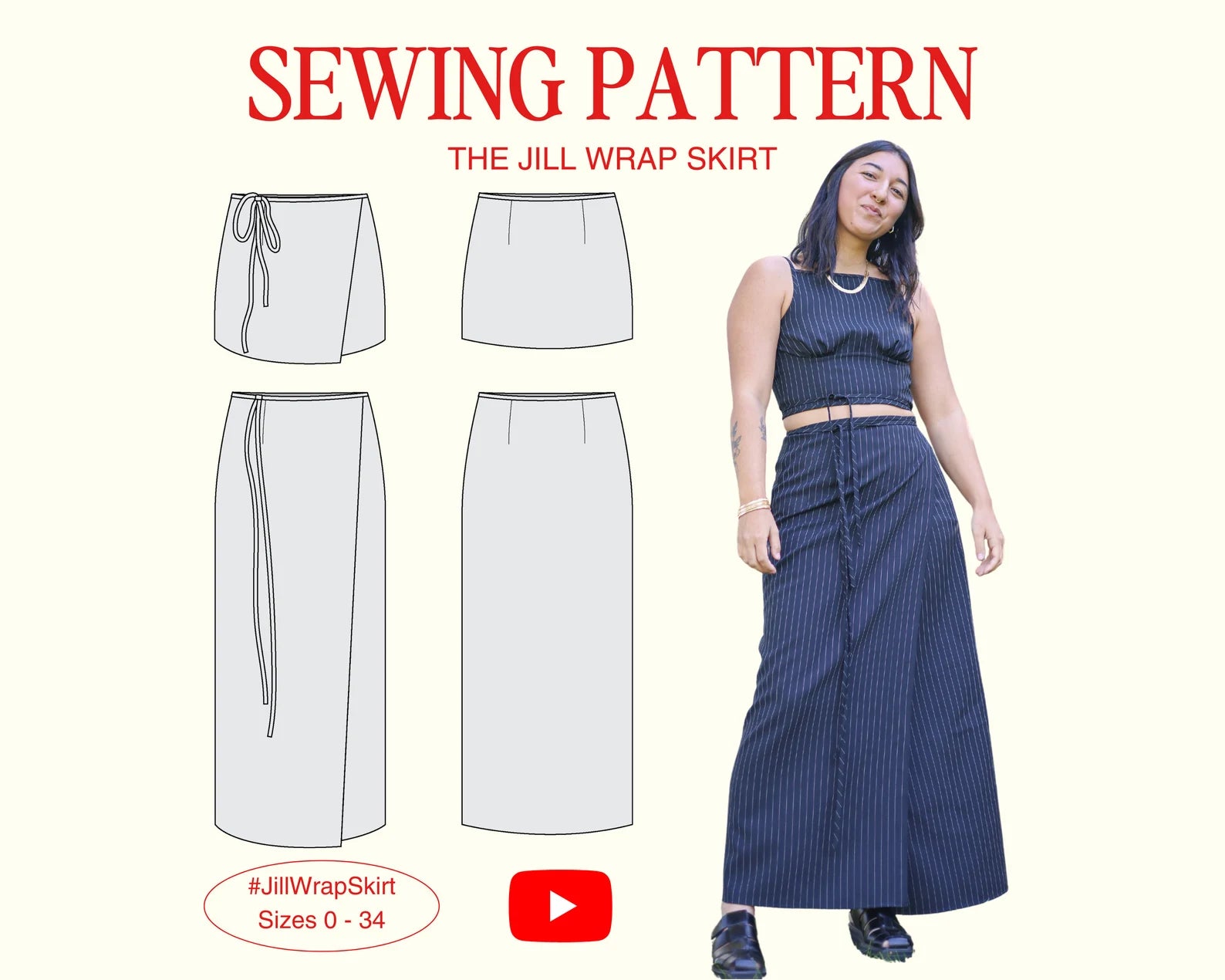 Jil Devotion Patterns Jessilous Patterns, The Jill Wrap Skirt PDF Pattern – Lakes Makerie