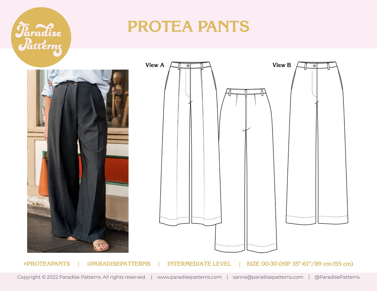 Paradise Patterns, Protea Pants PDF Pattern
