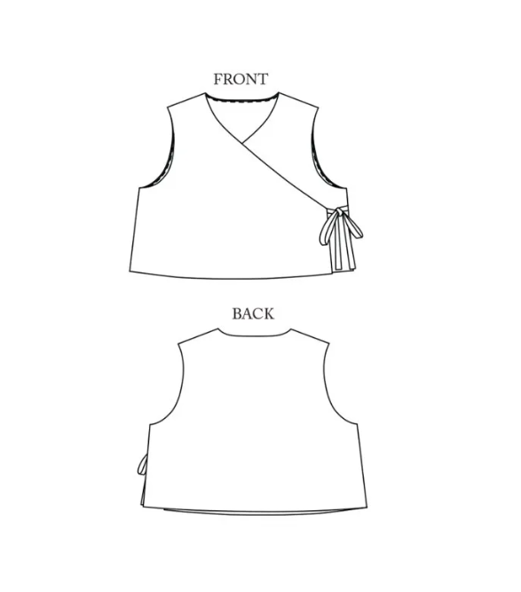 Merchant &amp; Mills, The Joa Wrap Top or Vest,  Digital PDF Pattern