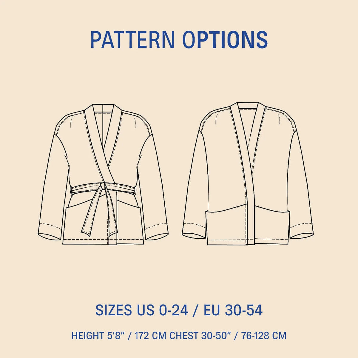 Wardrobe By Me, Komi Wrap Jacket PDF Pattern