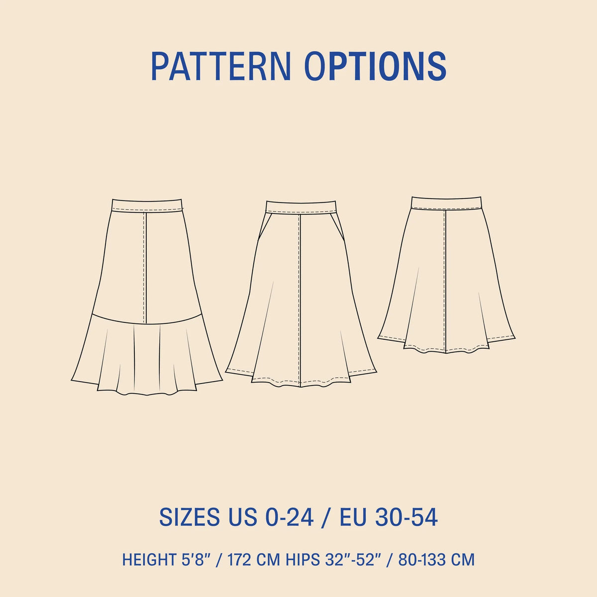 Wardrobe by Me, Linea A-line Skirt PDF Pattern