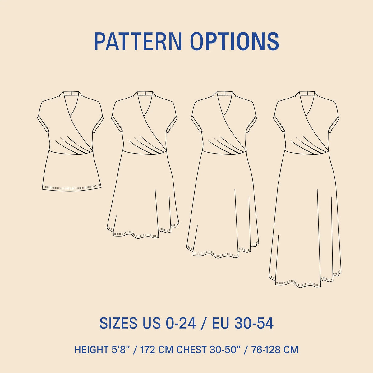 Wardrobe By Me, Mirri Wrap Dress PDF Pattern