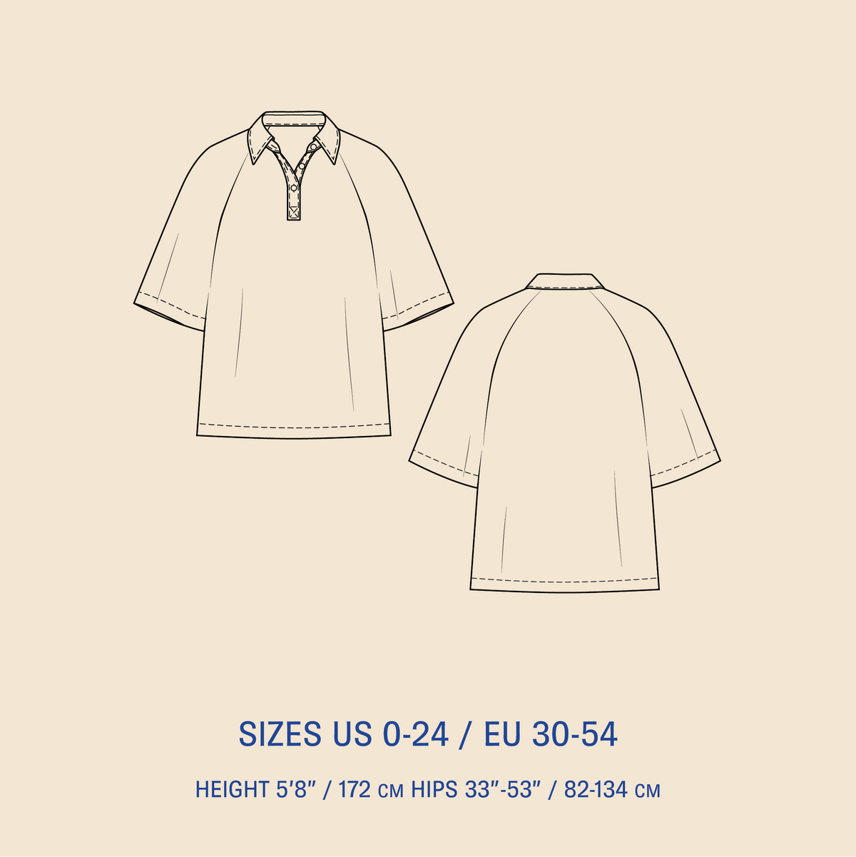 Womens' Rugby Shirt sewing pattern