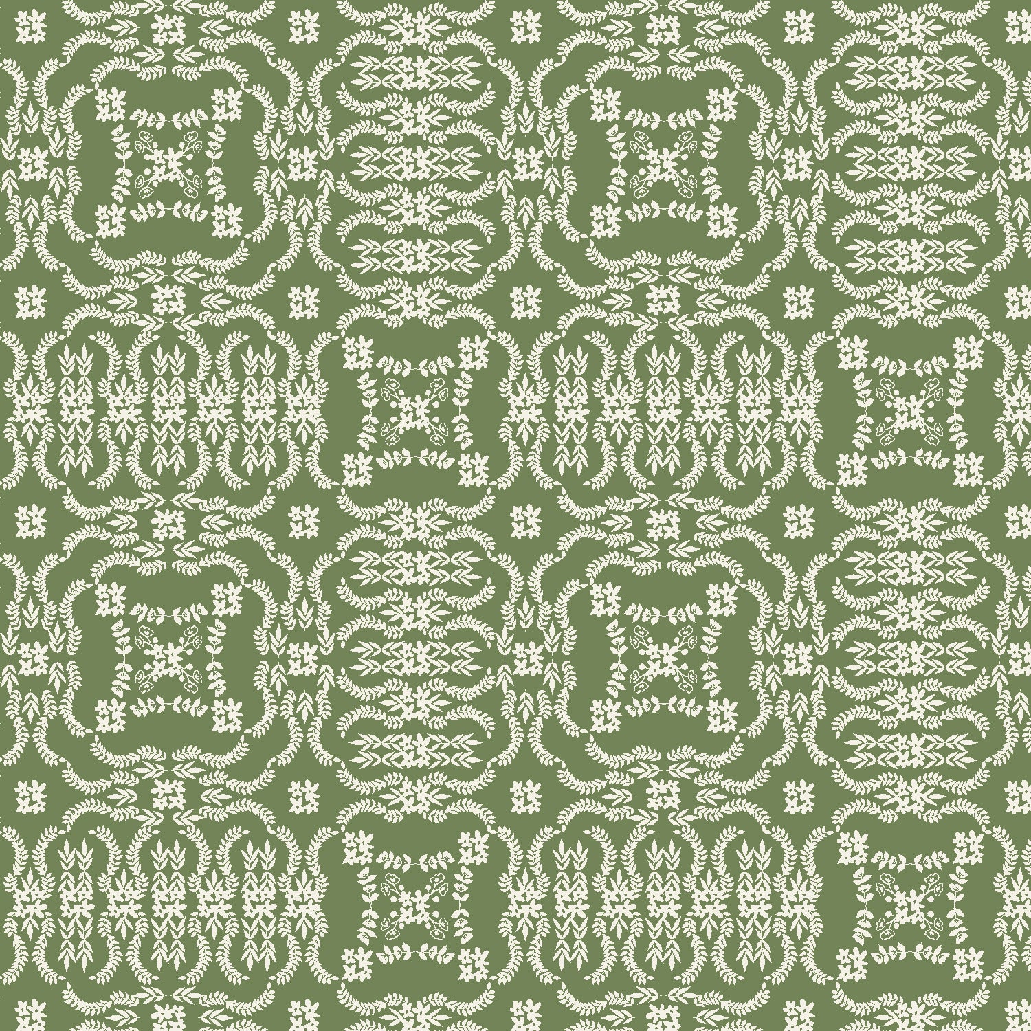 Rifle Paper Co., Gracie - Heritage - Sage Fabric, 1/4 yard