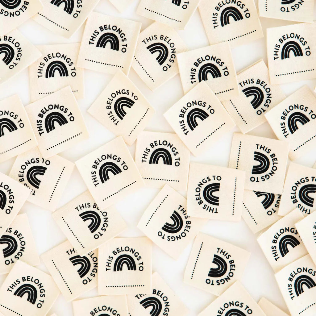 Sarah Hearts "This Belongs To" Kids School Organic Cotton Woven Labels