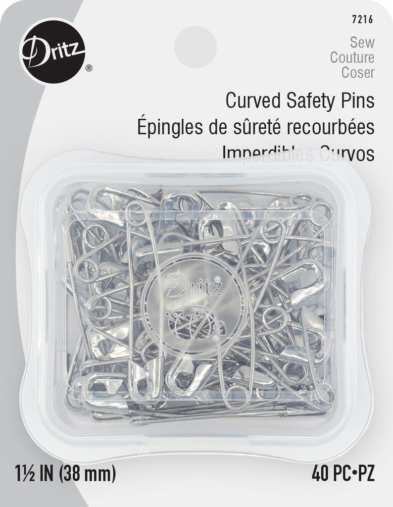 Safety pins, curved, 40 ct