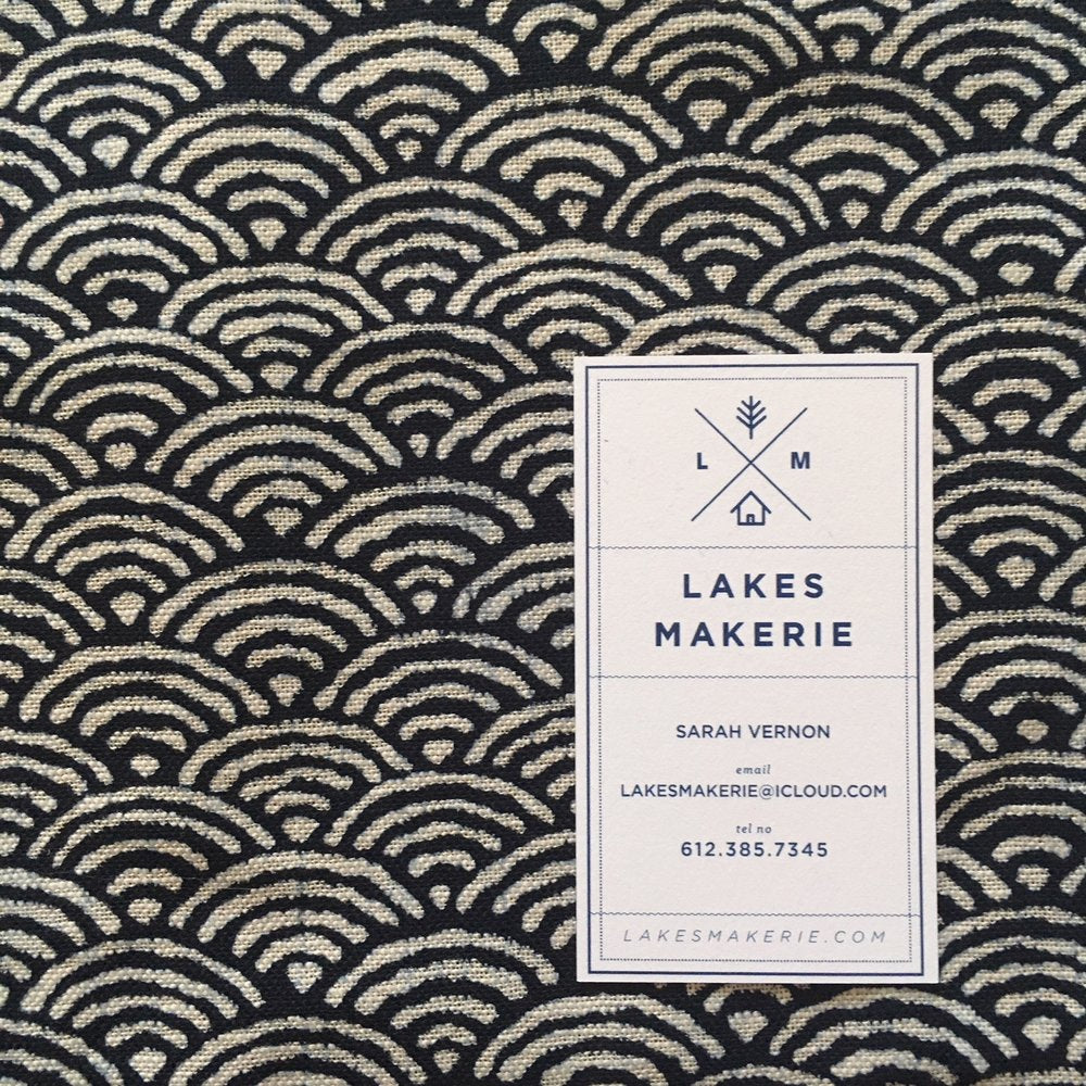 Sevenberry Nara Homespun Cotton Fabric, Indigo and White Waves, 1/2 yard - Lakes Makerie - Minneapolis, MN