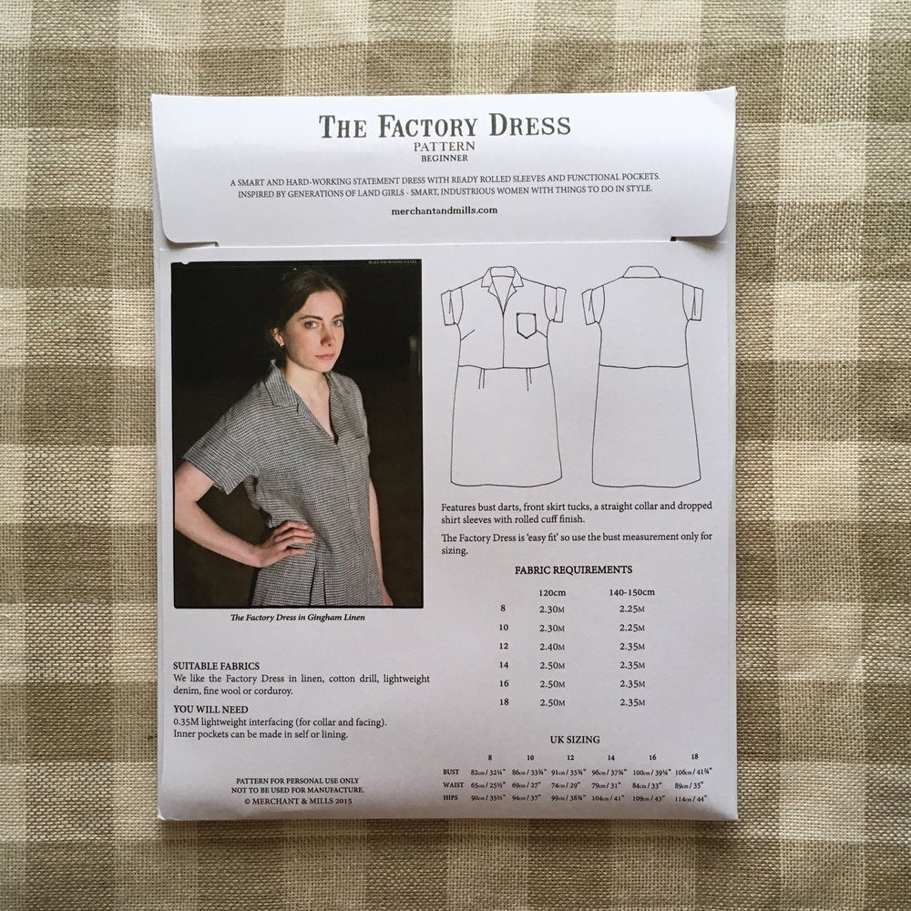 Merchant & Mills, The Factory Dress Pattern, Two Size Ranges – Lakes ...