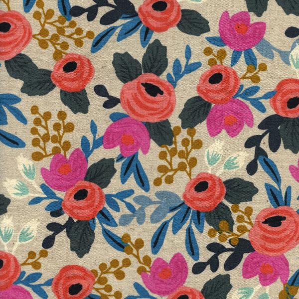 Rifle Paper Co., Rosa Cotton/Linen Canvas, 1/2 yard - Lakes Makerie - Minneapolis, MN