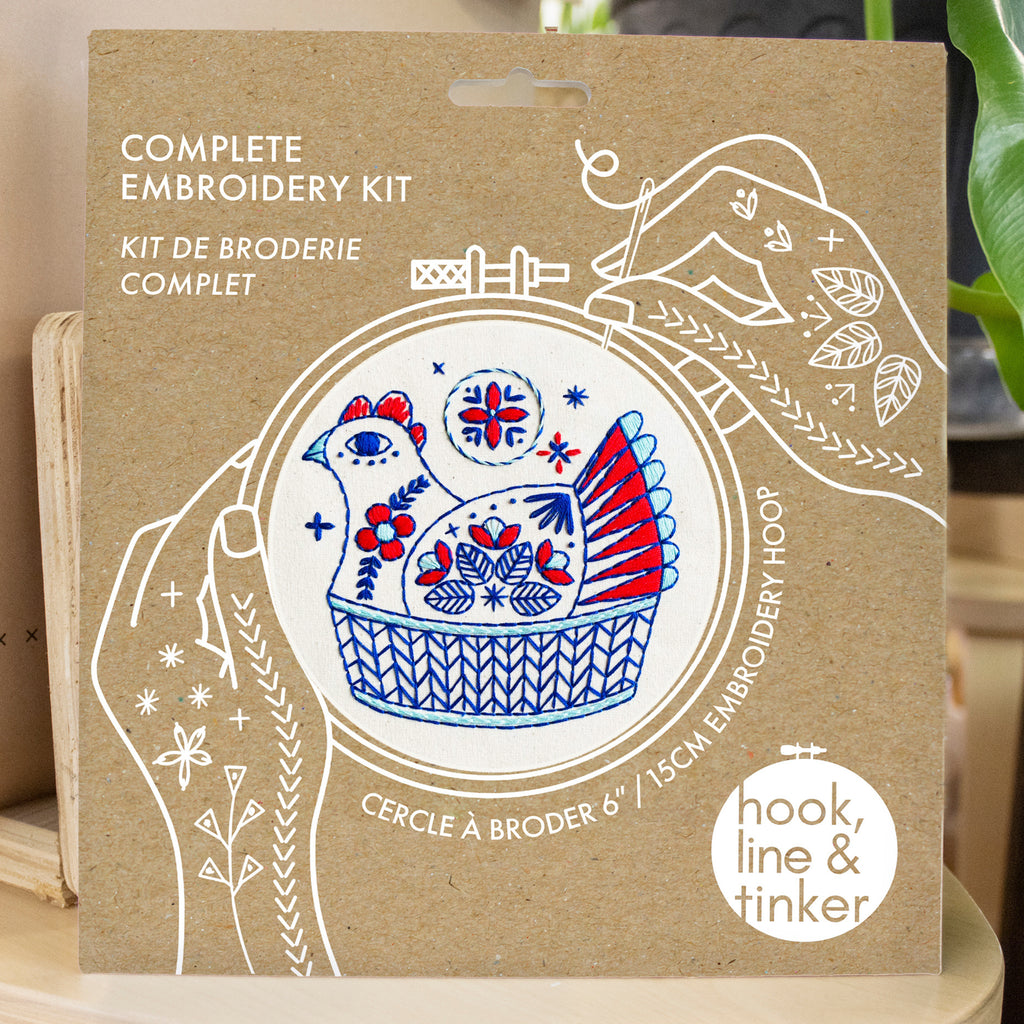 Hook Line and Tinker Embroidery Kits, French Hen