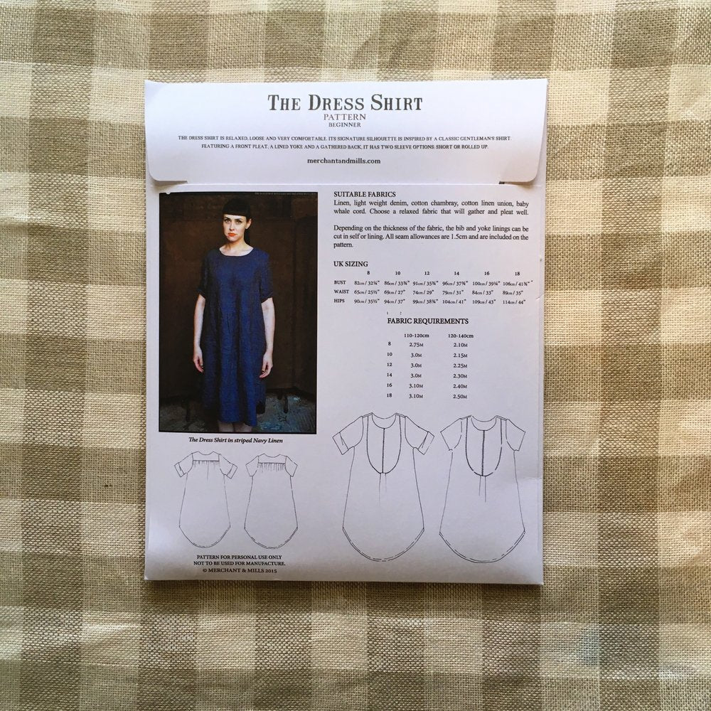 Merchant & Mills, The Dress Shirt Dress Sewing Pattern - Lakes Makerie - Minneapolis, MN
