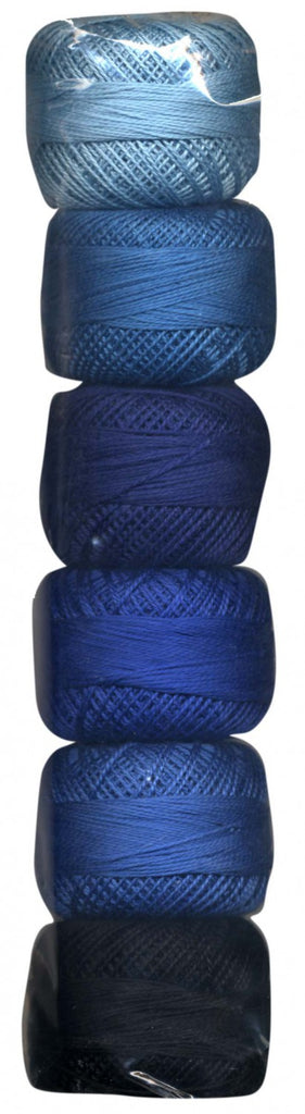 Perle Cotton Sampler, Size 8, Blue Gradient - Lakes Makerie - Minneapolis, MN