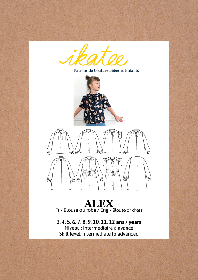 Ikatee (France), Alex Blouse or Dress Sewing Pattern - Girl, 3-12Y