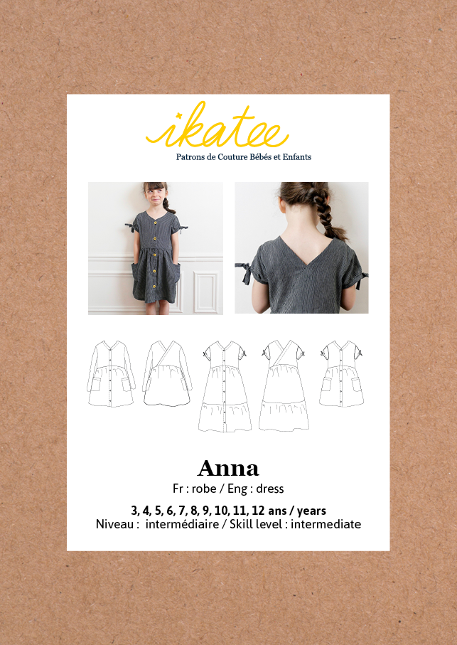 Ikatee (France), Anna Dress Sewing Pattern - Girl, 3-12Y